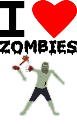 I Love Zombies Novelty T Shirt II